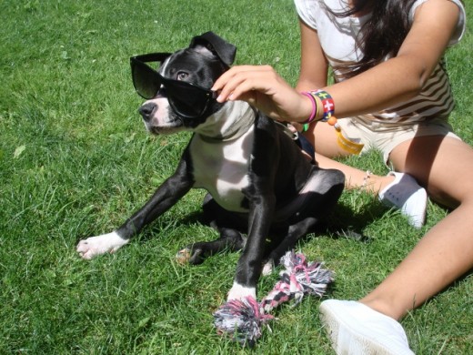 Gaia en el parque, con 2 meses y medio.